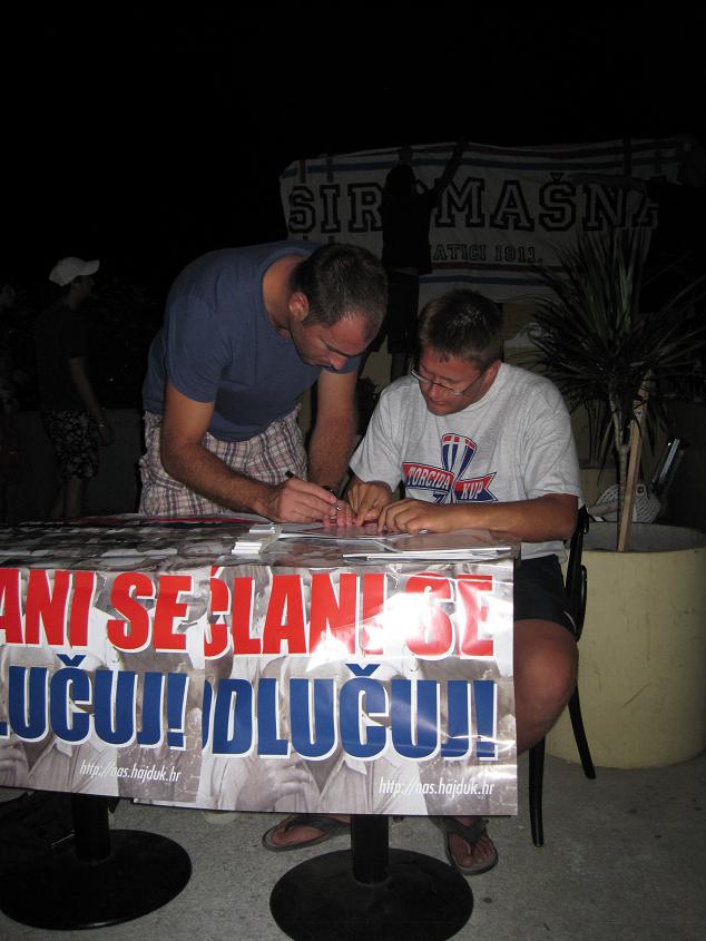 Tudor i navijači s Plokita u Našem Hajduku